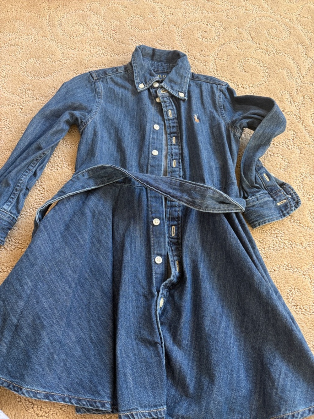 Polo by Ralph Lauren Girls' Denim Shirt Dress in Blue